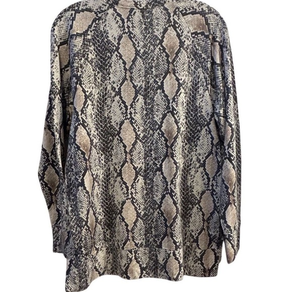 Express Women's Snake Print Long Sleeve Blouse Size S Multicolor - Picture 3 of 8